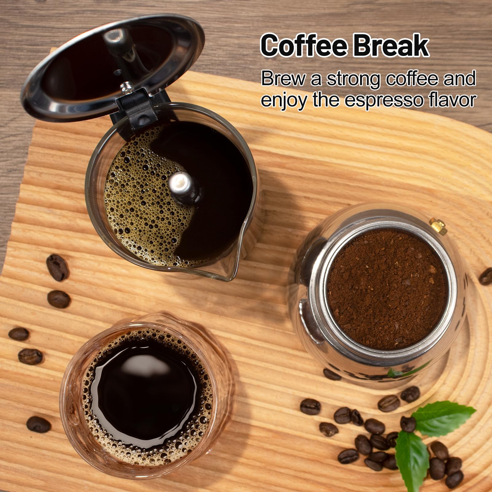 Vaolvpant cafetera moka para cafe expreso en casa