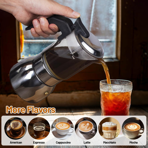 Vaolvpant cafetera moka diseño elegante en cocina
