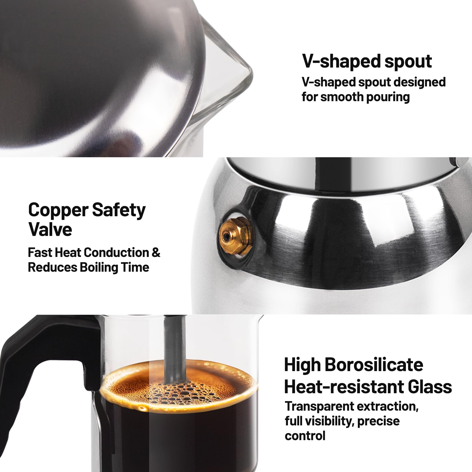 Vaolvpant cafetera moka en preparación casera para hogar