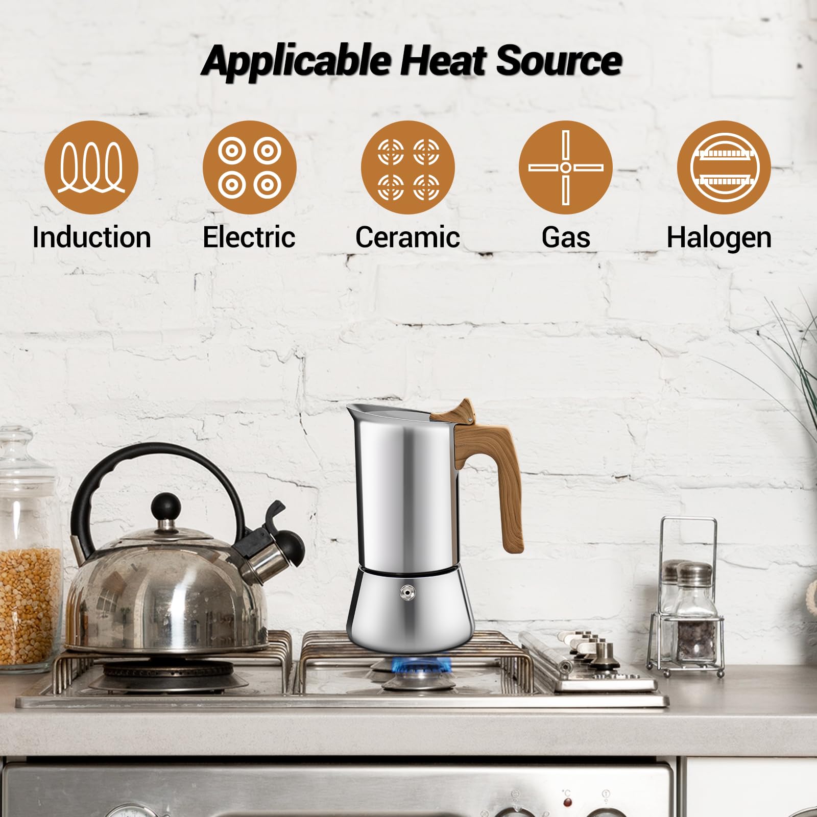 Vaolvpant calentamiento rápido y uniforme para espresso en casa.