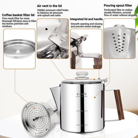 Capacidad de 1000 ml en Vaolvpant para varias tazas