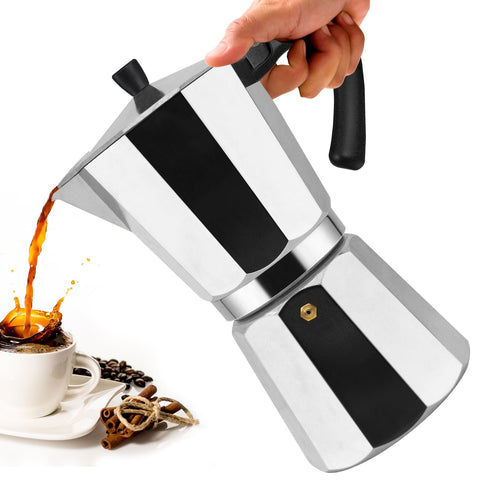 Vaolvpant moka pot de aluminio 14 tazas, sabor clásico.
