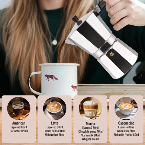 Vaolvpant moka pot con tapa desmontable para lavado a mano.