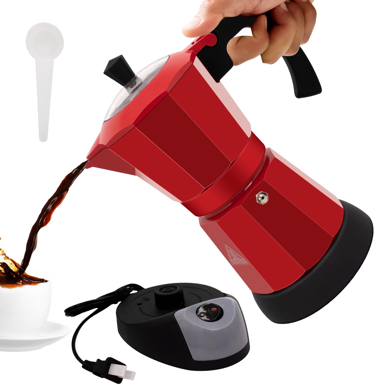 Vaolvpant olla moka eléctrica de 5-6 tazas, ideal para casa.