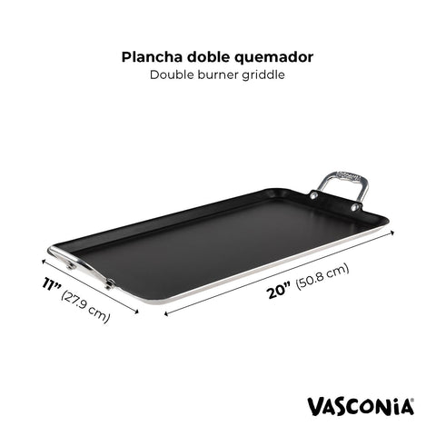 Vasconia plancha lavavajillas apta: limpieza rápida tras la cocción.