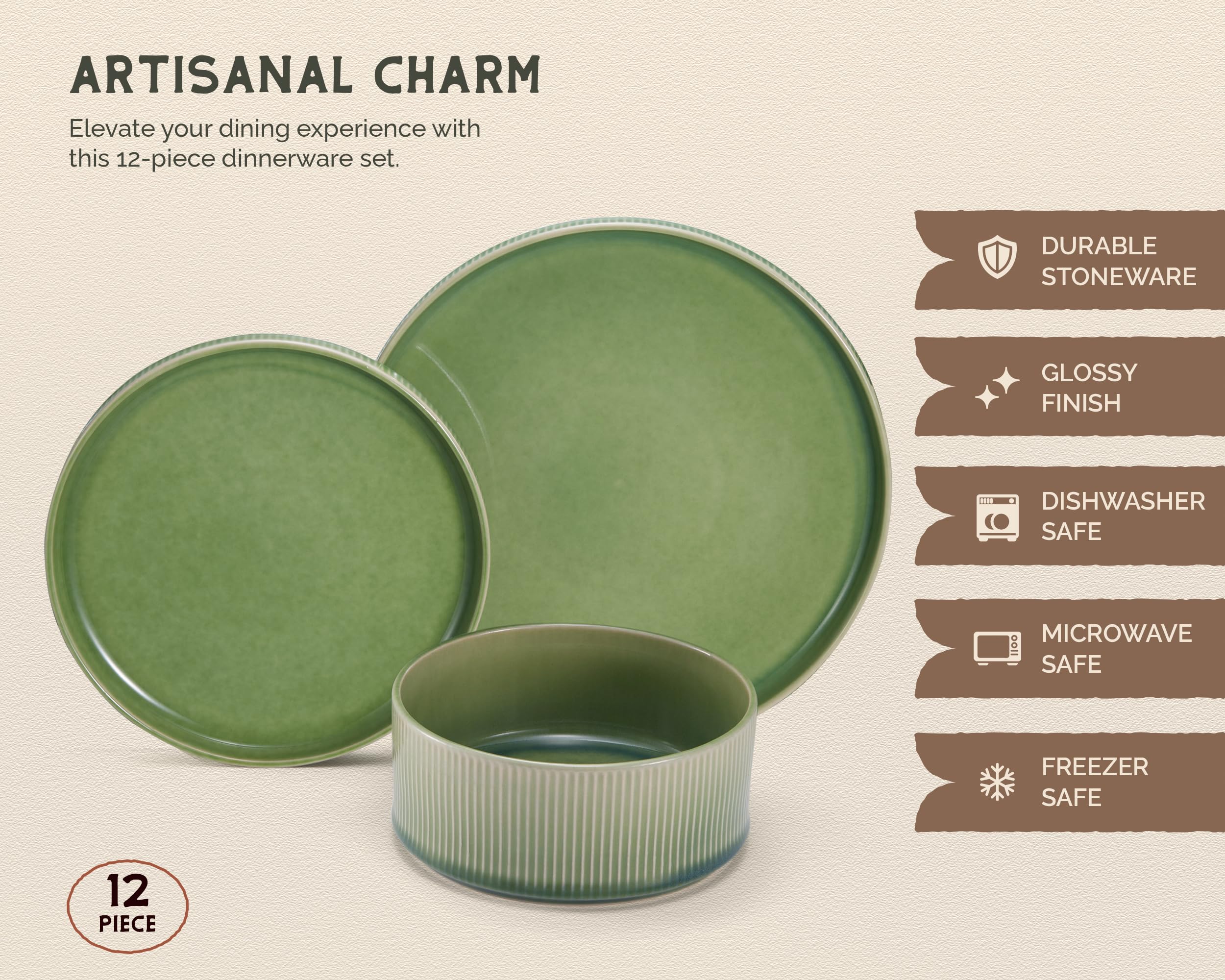 Vase and Vessel: exterior acanalado con relieve, toque artesanal en la mesa.