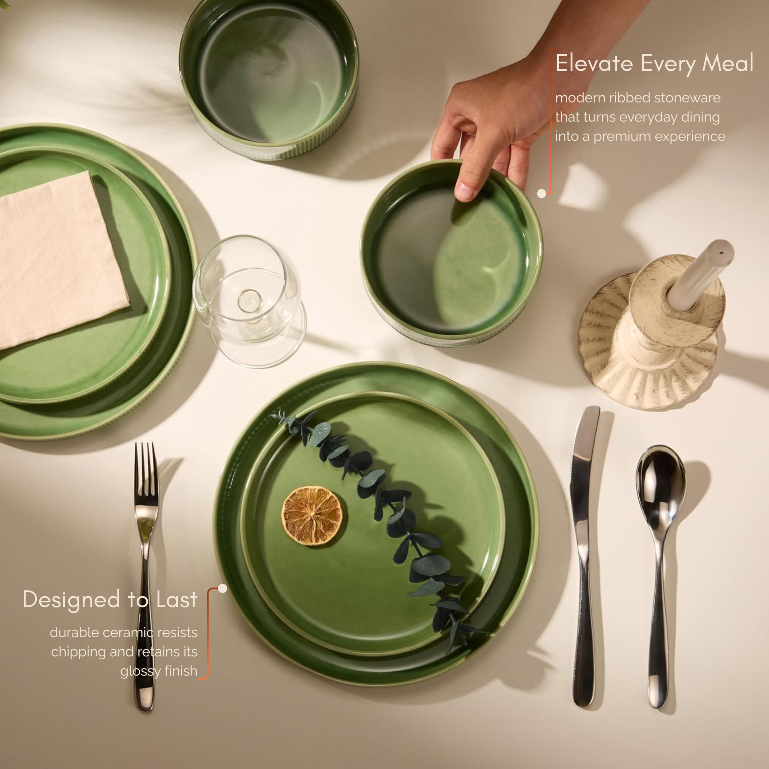 Vase and Vessel: plato principal 9,8 pulgadas, perfecto para comidas completas.