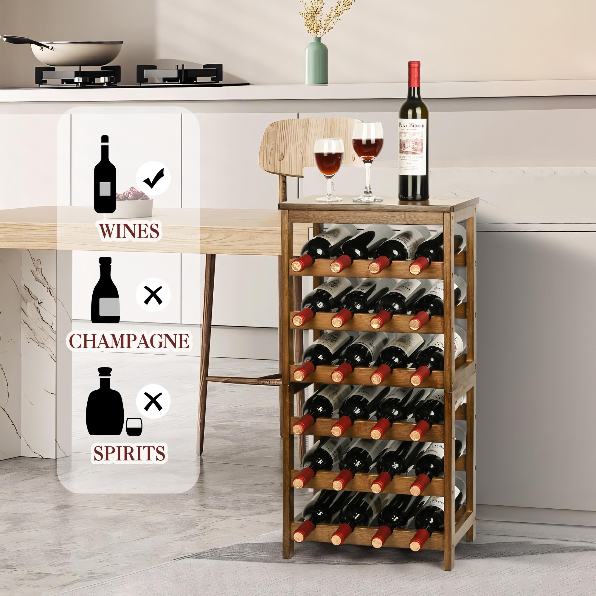 VASMIA Diseño retro en nogal para exhibir botellas con estilo