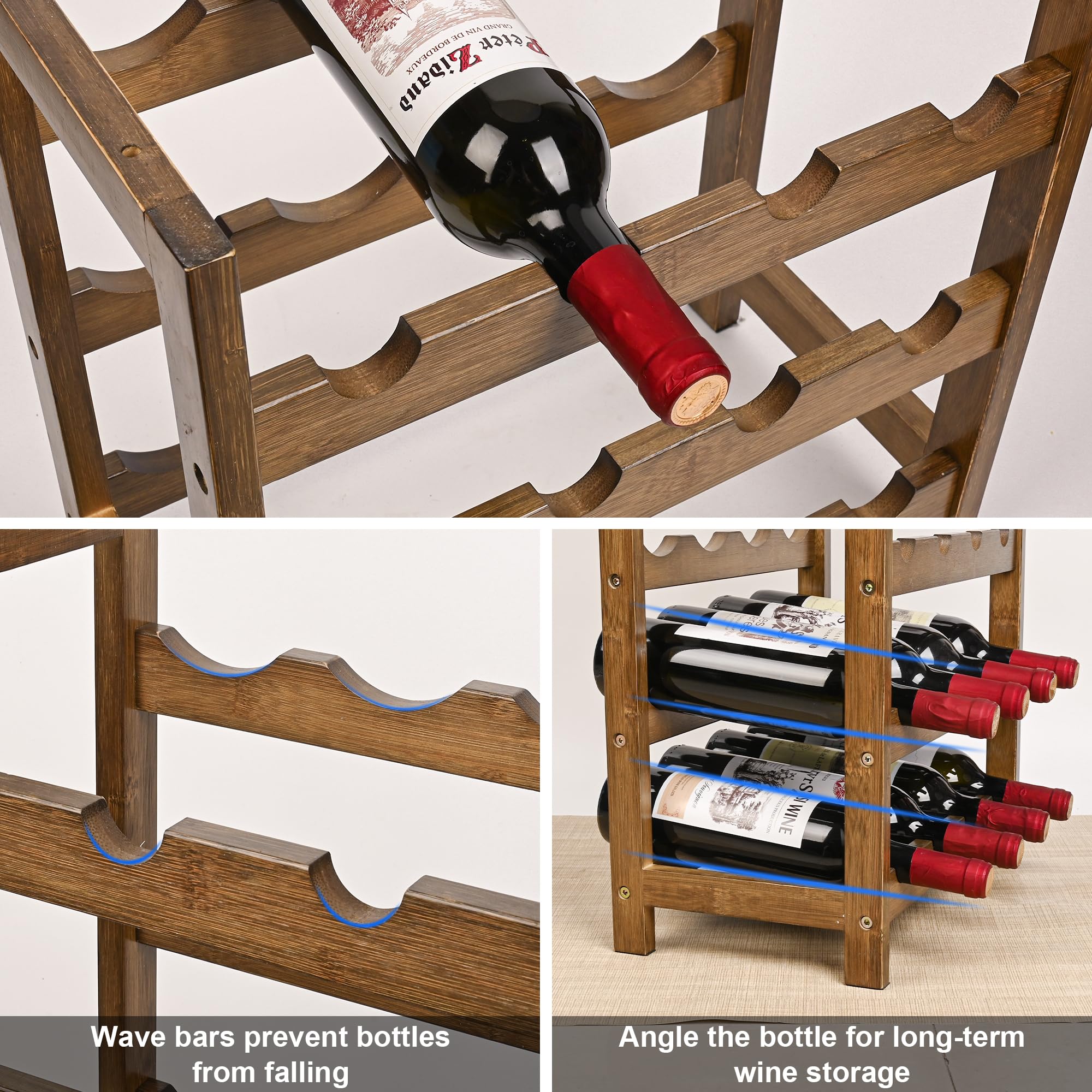 VASMIA Montaje fácil porta-vinos con instrucciones incluidas