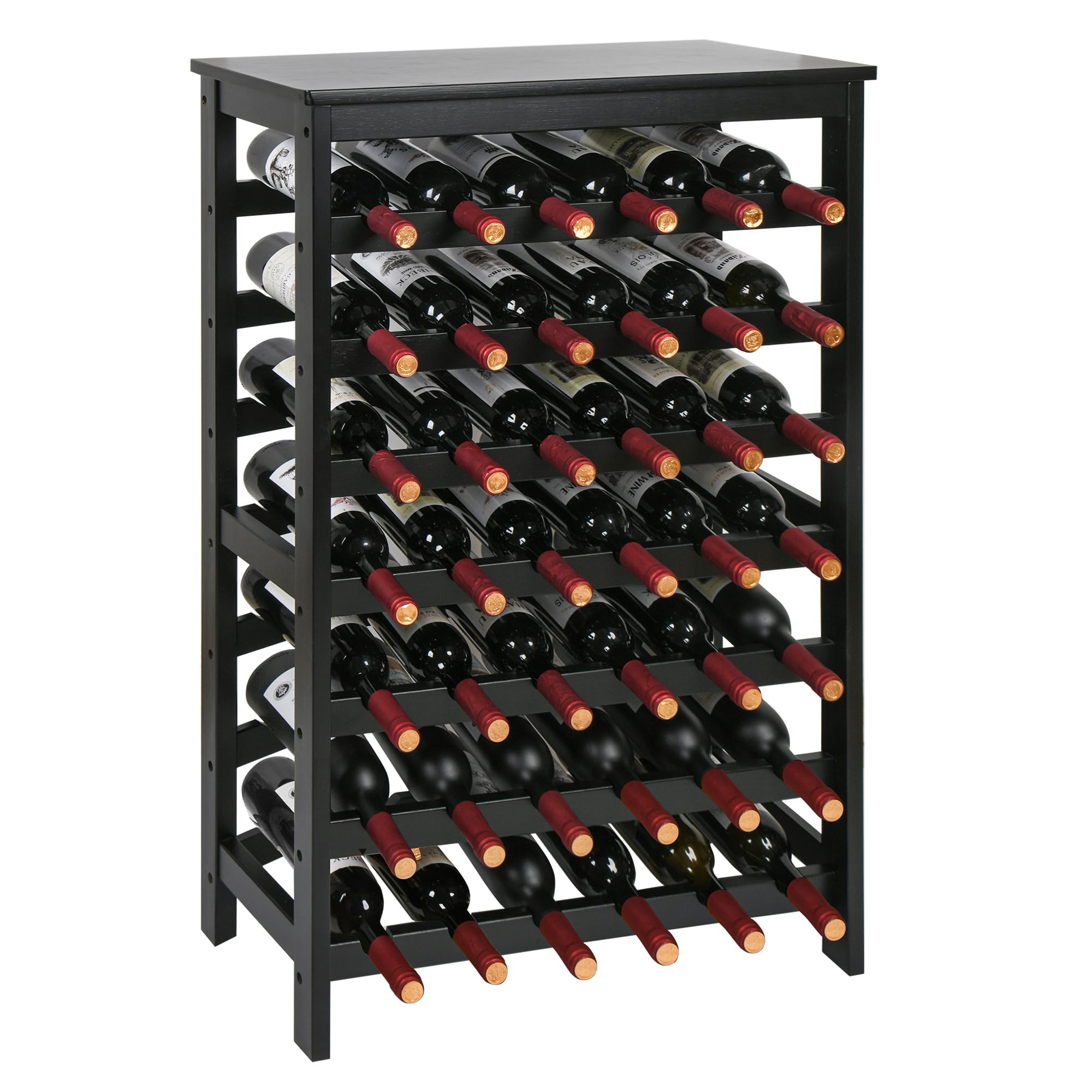 VASMIA estantería de bambú para vino con capacidad de 42 botellas, organización elegante.