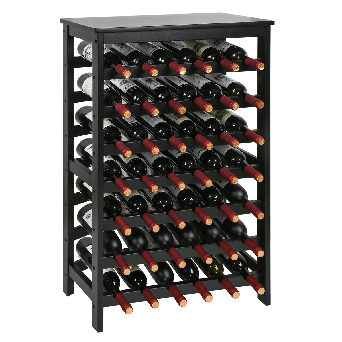 VASMIA estantería de bambú para vino con capacidad de 42 botellas, organización elegante.