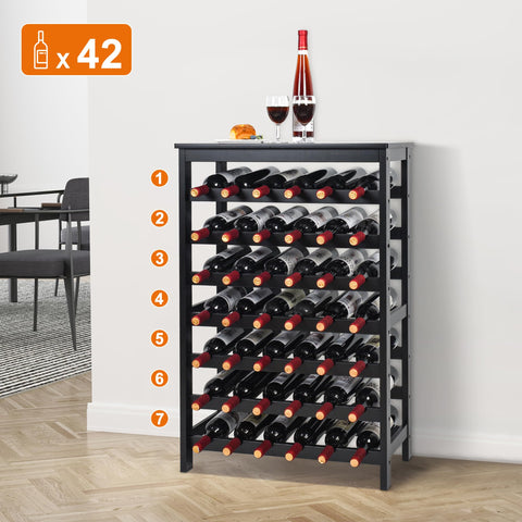 VASMIA estantería bambú facilita la visualización y acceso a tu colección de vinos.
