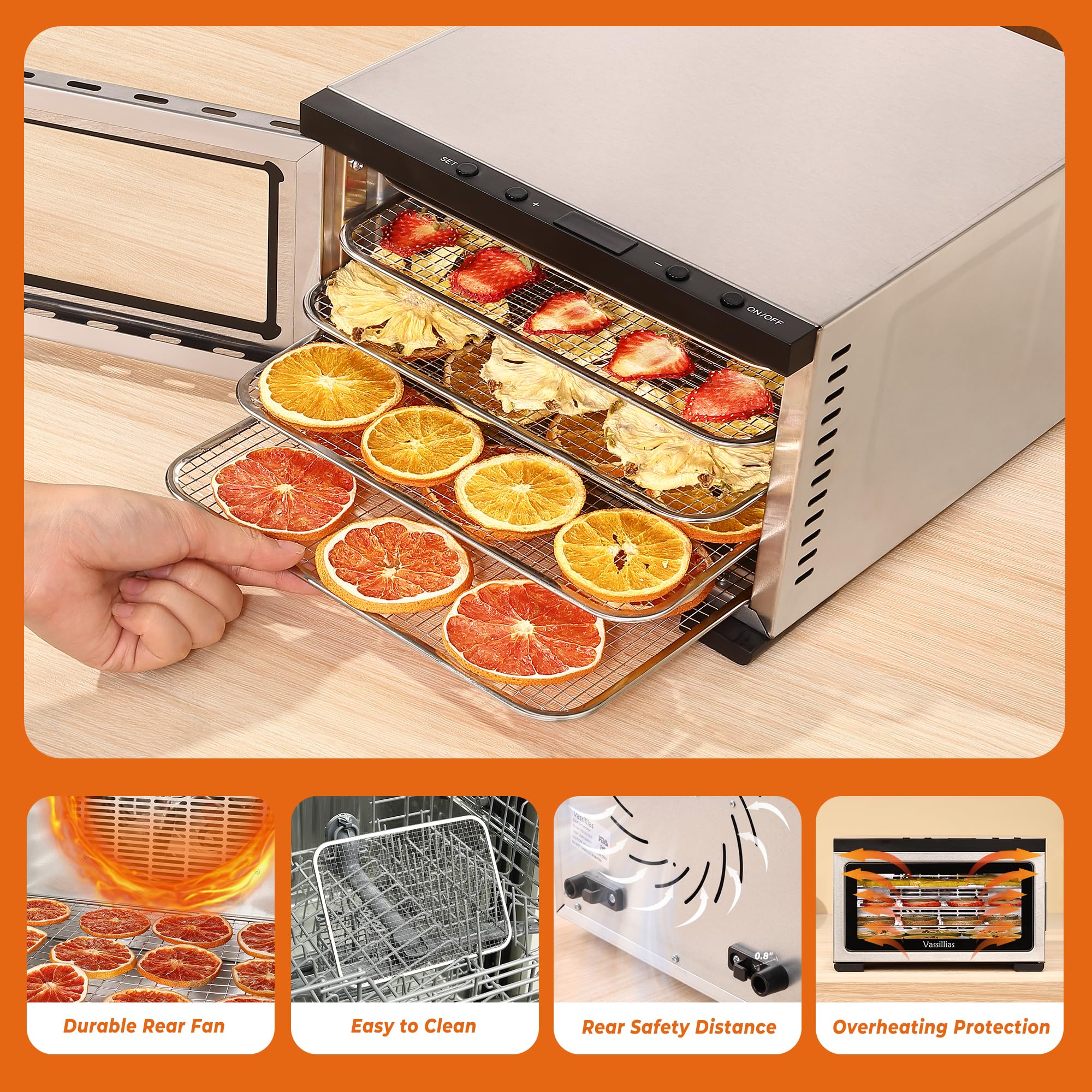 Rango de temperatura 86–176 °F para diferentes alimentos