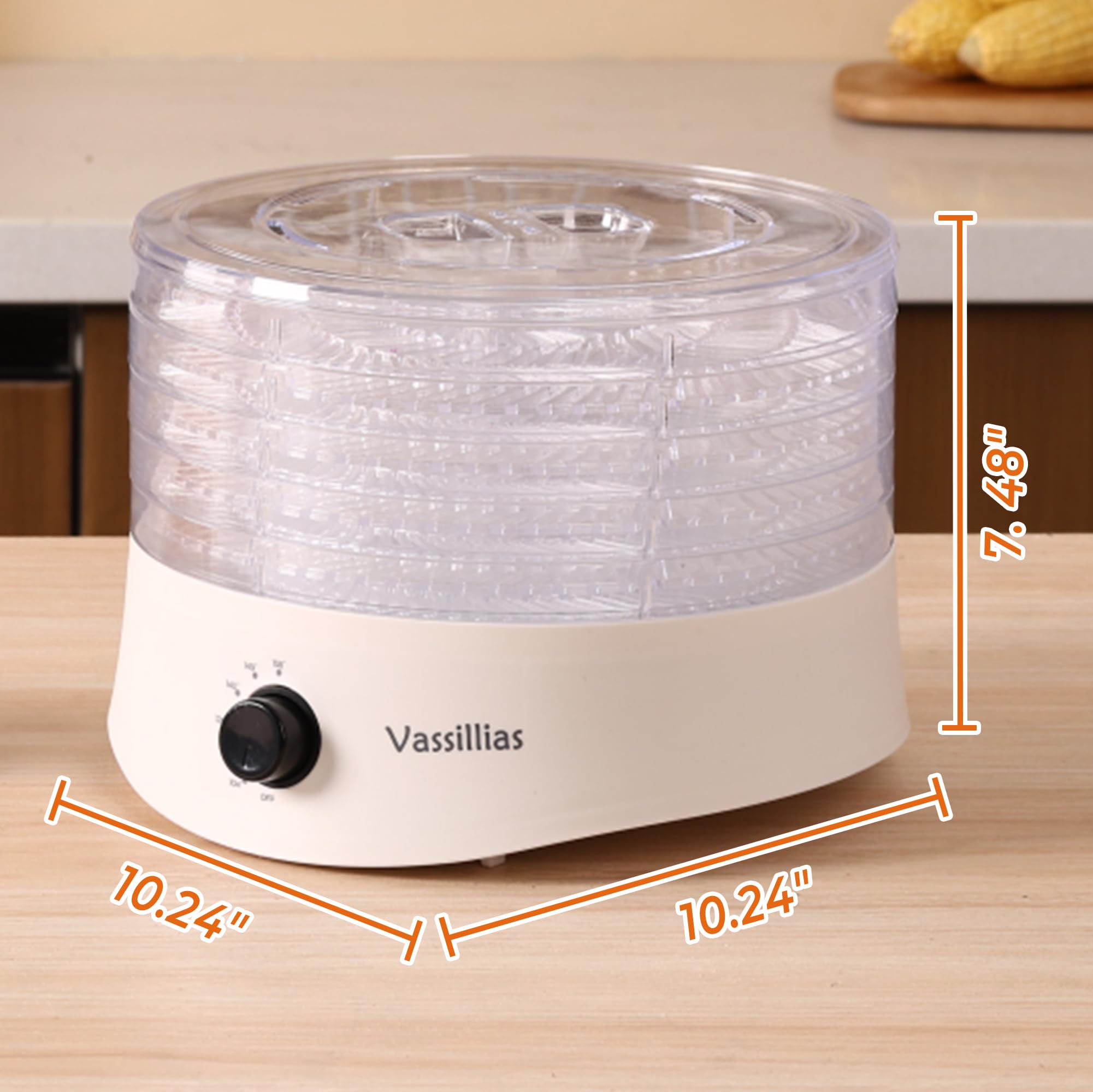 Vassillias deshidratador, uso en cocina diaria para frutas, verduras y hierbas.