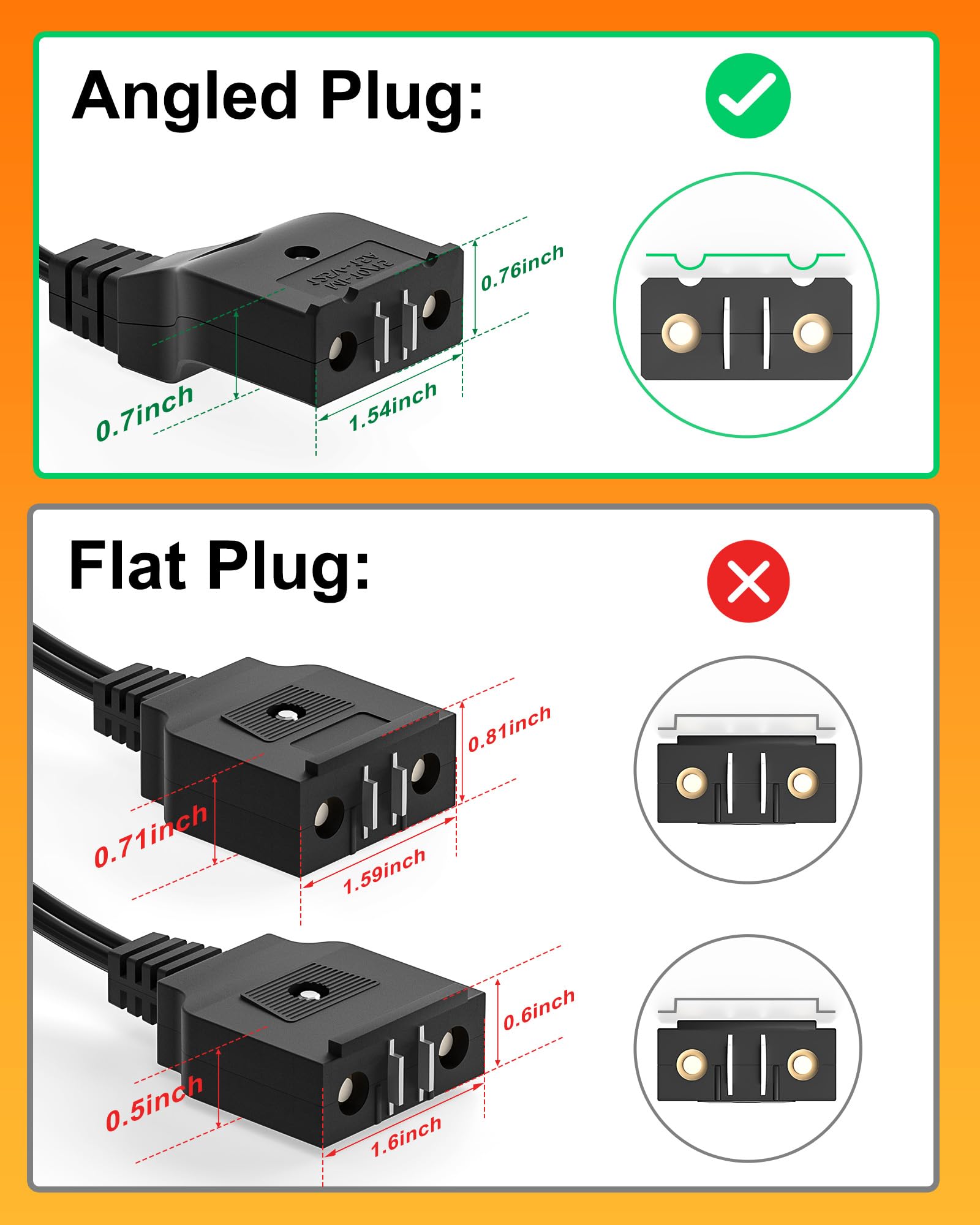 Conector de 2 pines de VASTHOME para fritera, uso seguro