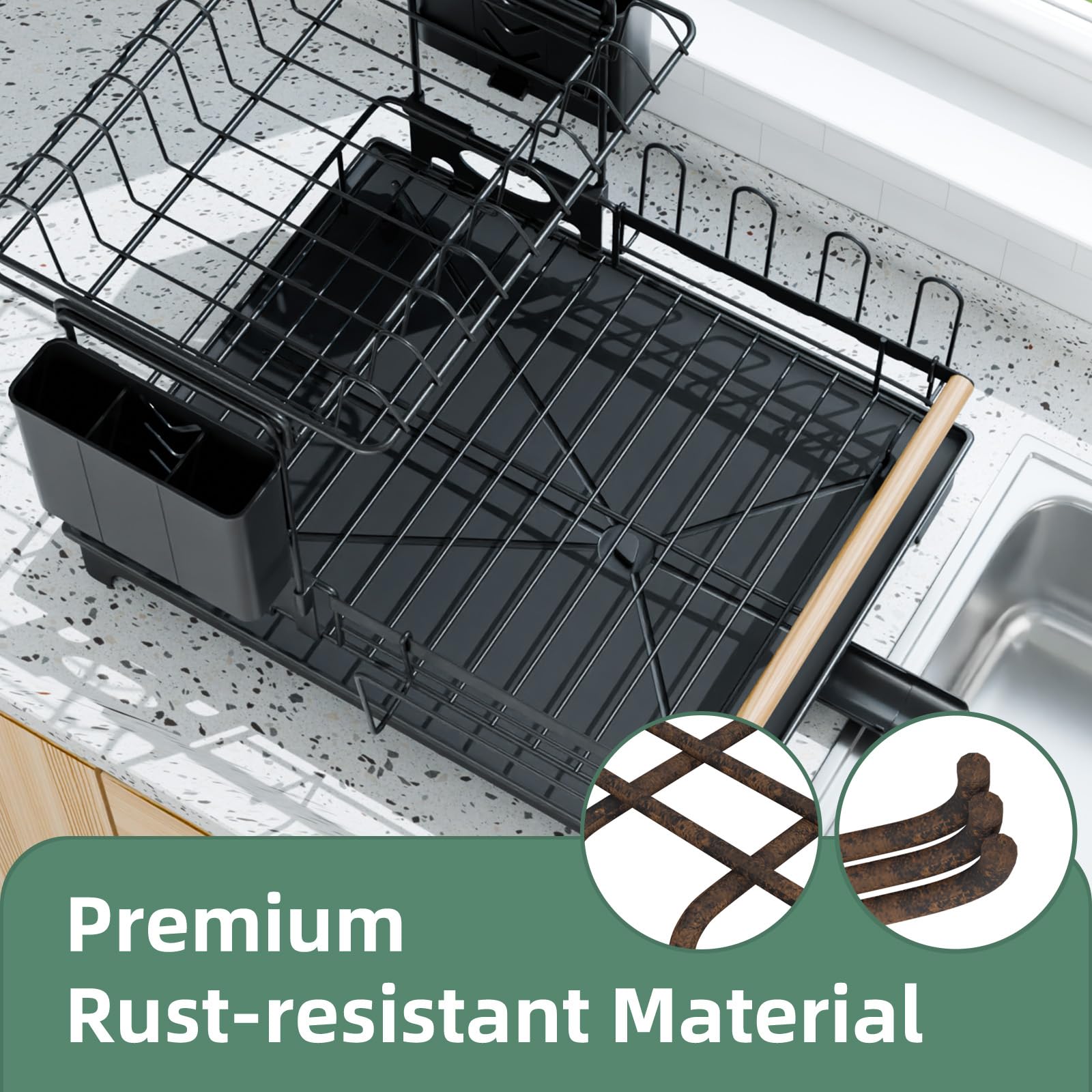 Vathingood bandeja de drenaje removible facilita limpieza y secado.