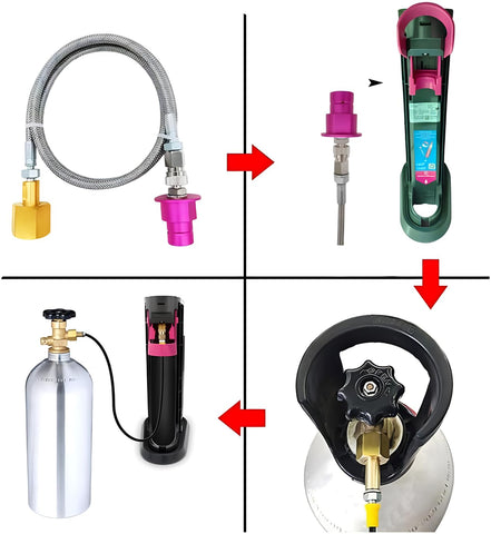 VaVoger manguera de 60 pulgadas para conectar CO2 y simplificar recargas.