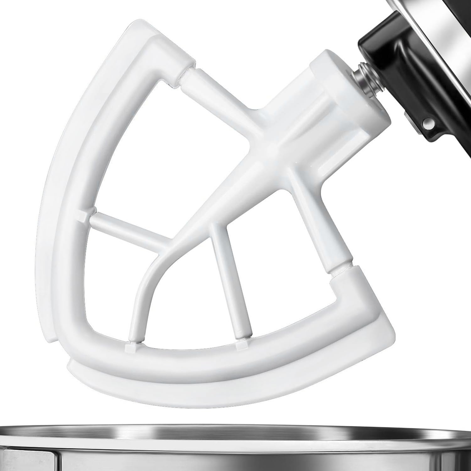 Vaxaape Flex Edge Beater con bordes de silicona blancos para mezclas limpias y uniformes