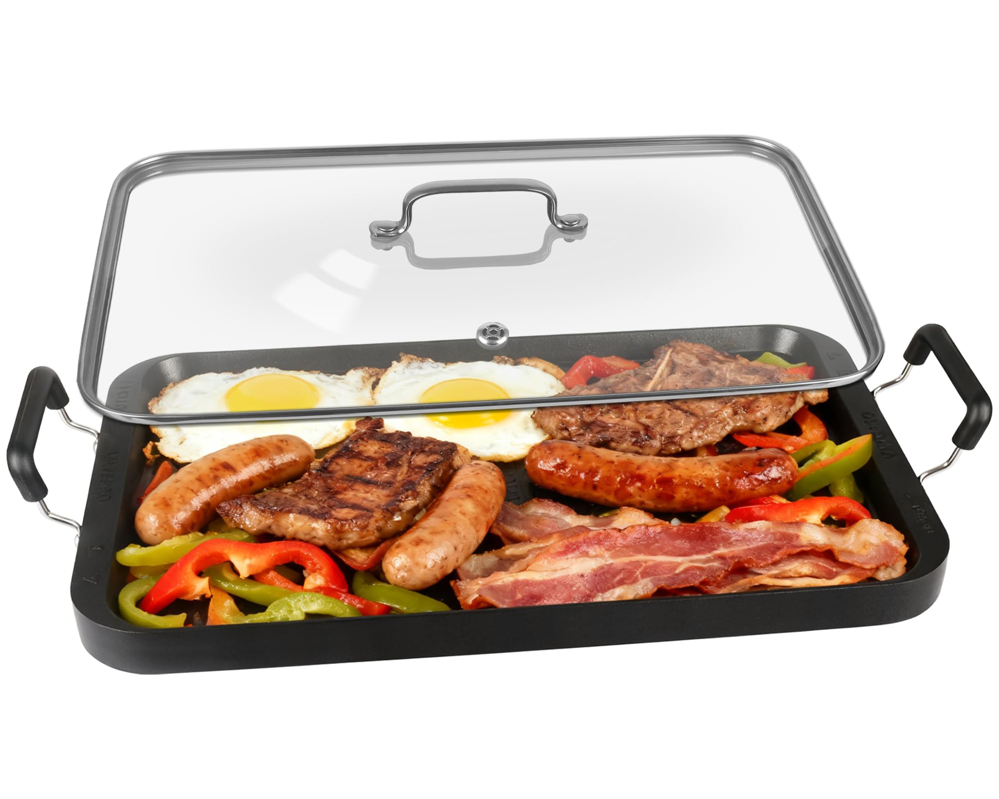 Parrilla Vayepro de dos quemadores con tapa de vidrio para cocinar