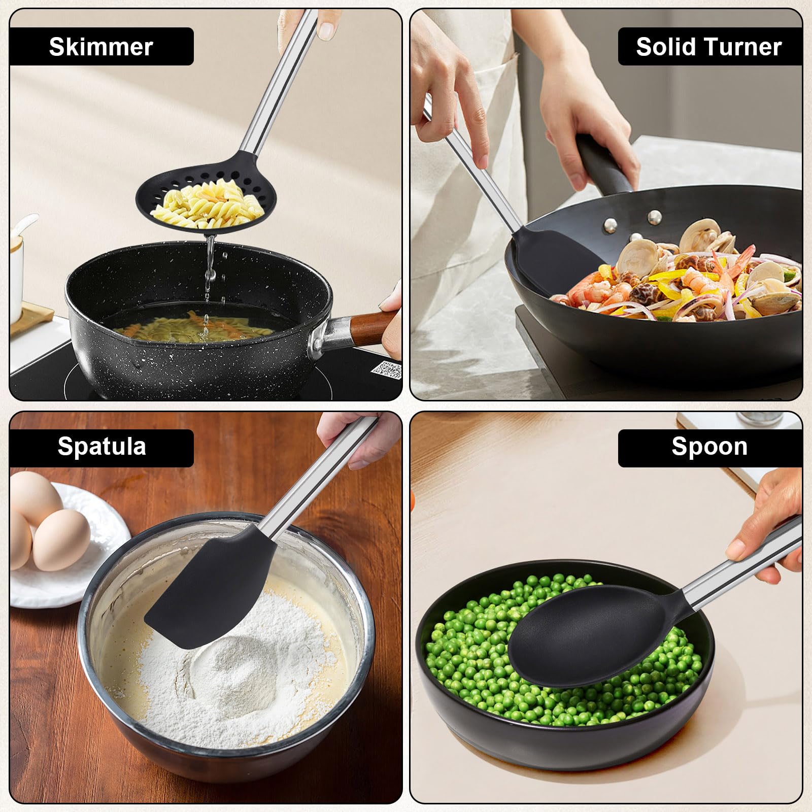 Vayvnt conjunto negro combina con cocinas modernas y prácticas