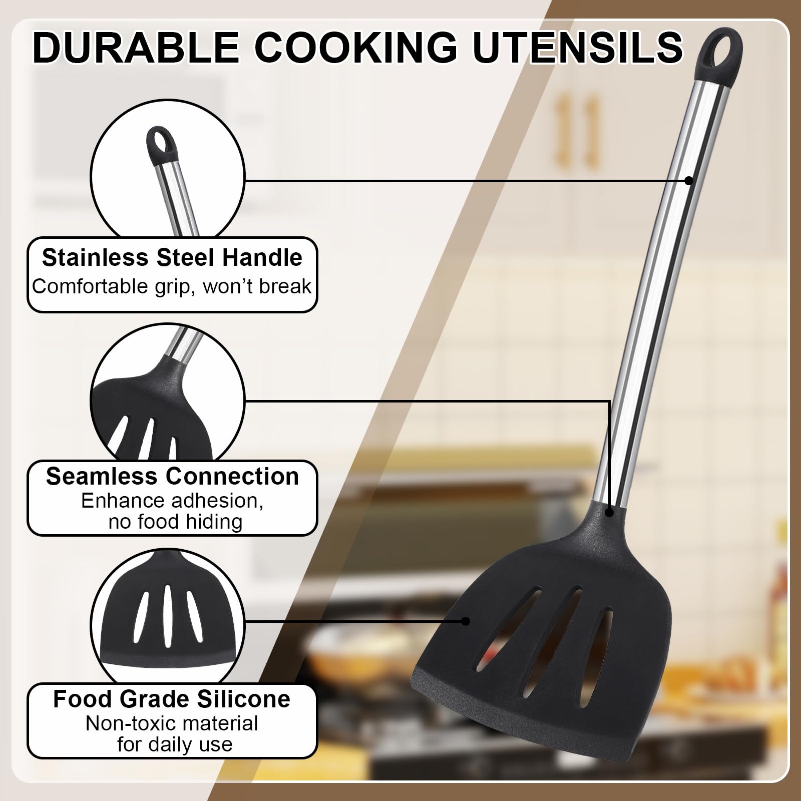 Vayvnt mangos de acero inoxidable ergonómicos ofrecen mayor control en la cocina