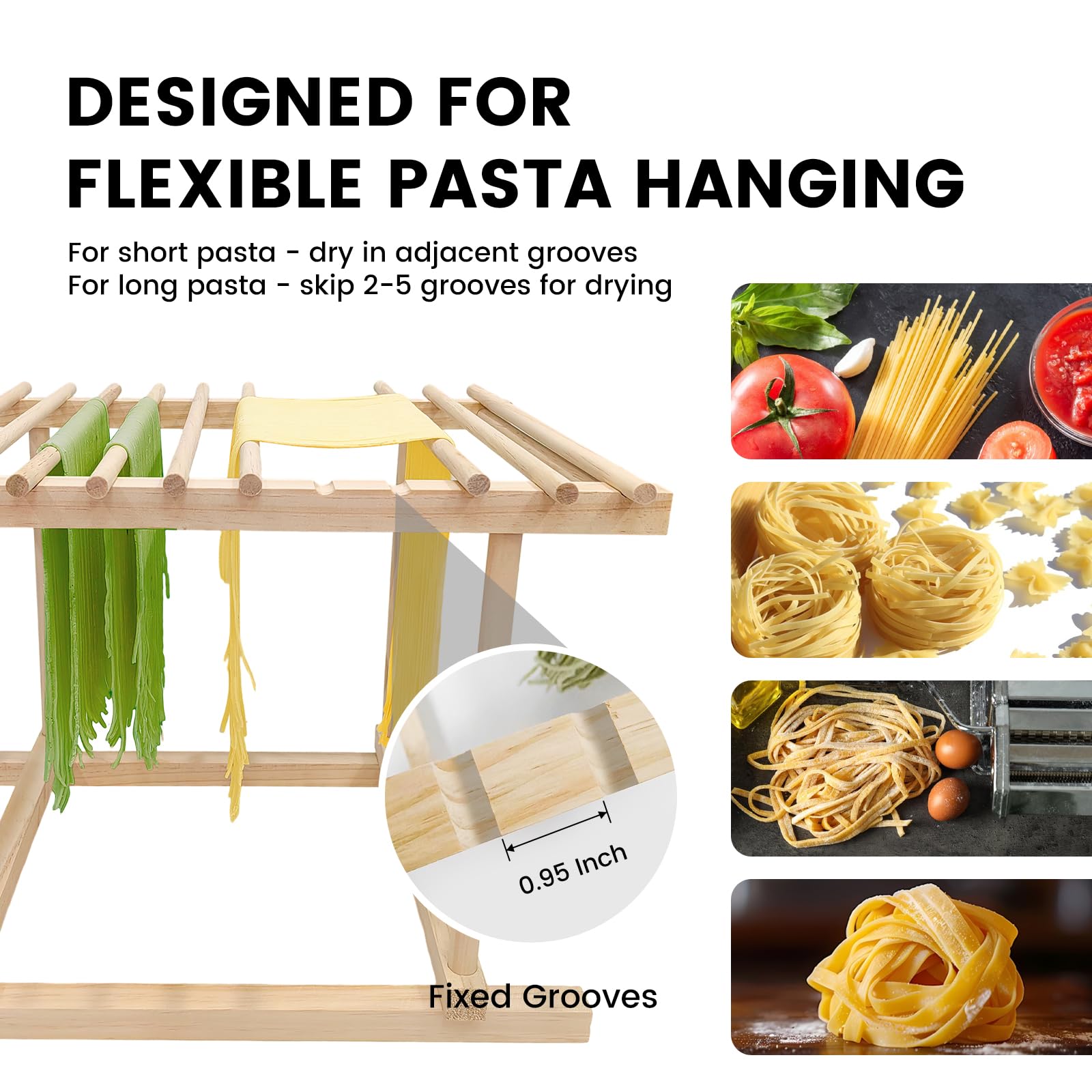 VAZINE ranuras-fijas-pasta-12: adaptan largo y ancho de las pastas.