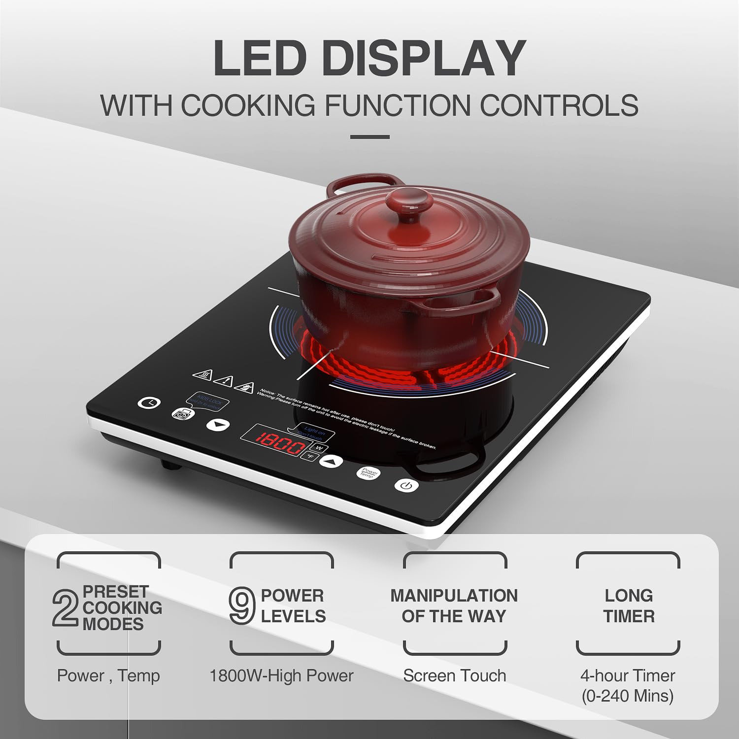 Cocina eléctrica VBGK compatible con utensilios de fondo plano