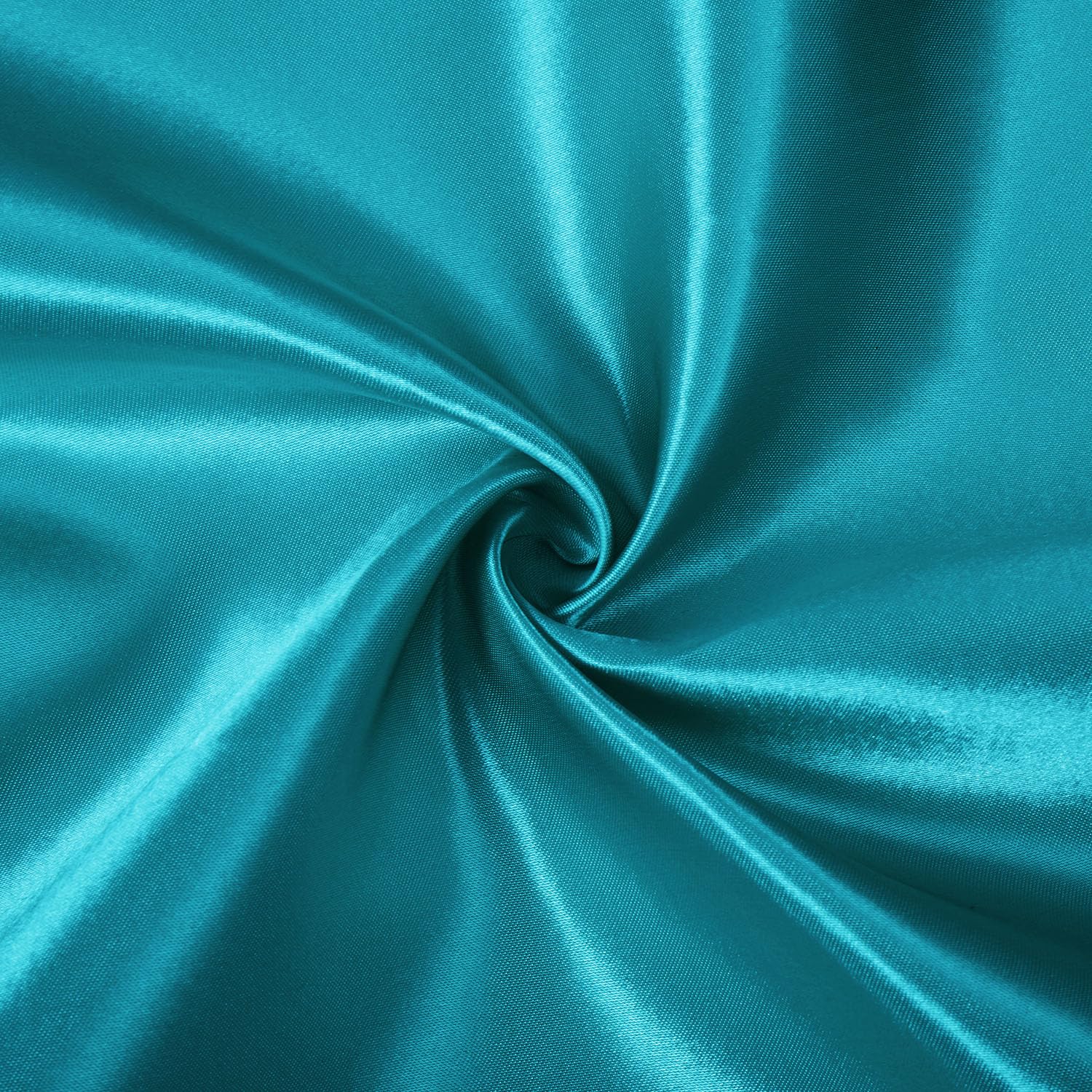 VCUSUELER mantel satinado azul verdoso, ideal para cenas de 8 a 16 invitados.