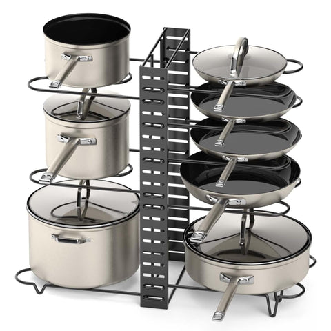 Organizador Vdomus para ollas con tres métodos de montaje facilita la cocina.