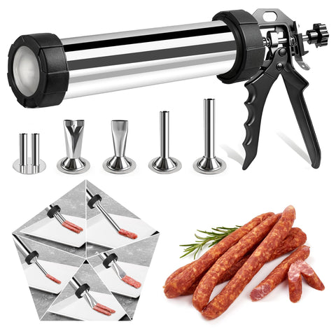 Vdsfand embutidora: cilindro de acero inoxidable para carne, ideal para uso casero.