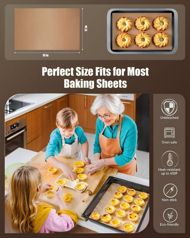 VEADOOLLY papel pergamino para galletas y pasteles, evita que se pegue.