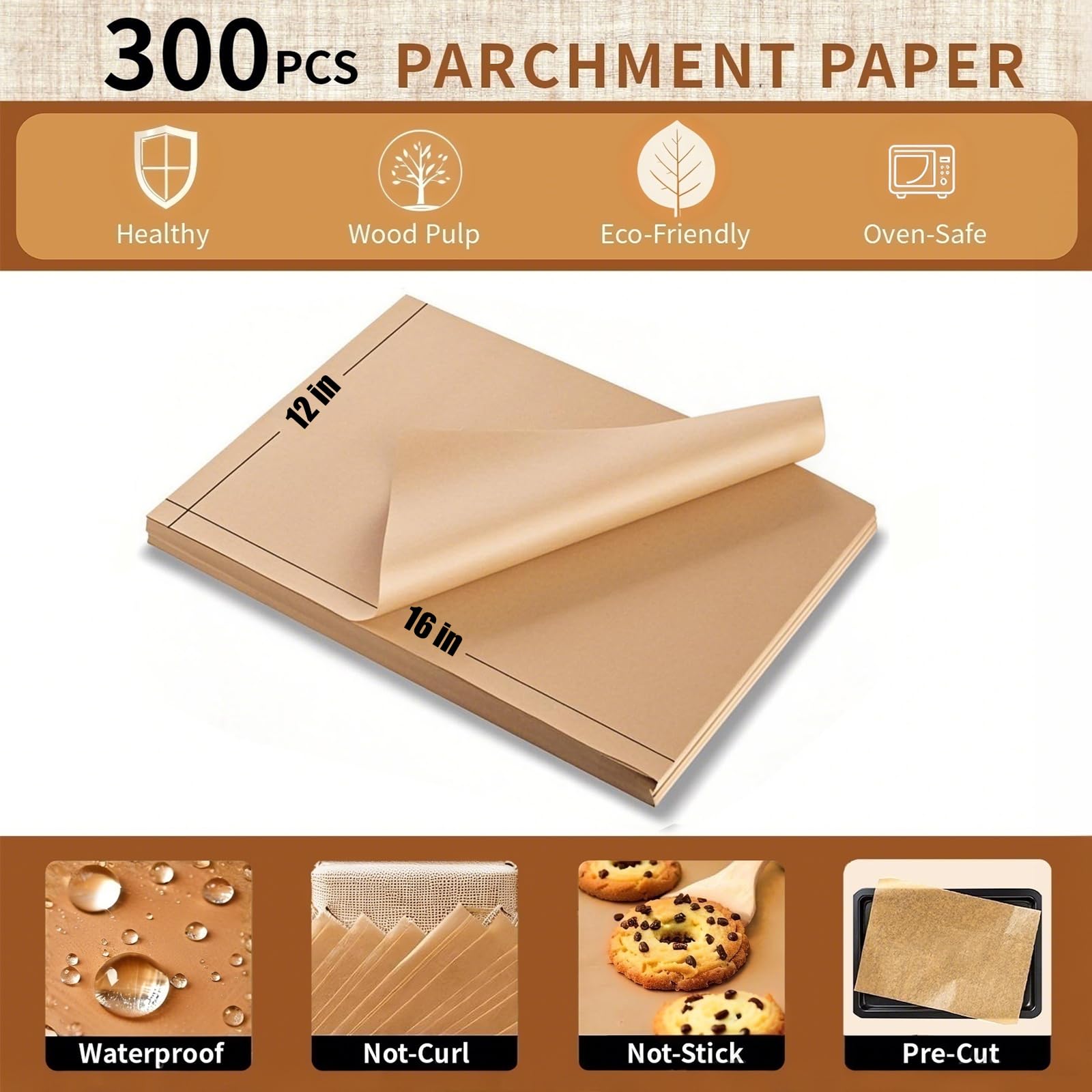 VEADOOLLY papel pergamino sin pegar facilita desmolde de galletas y pasteles.