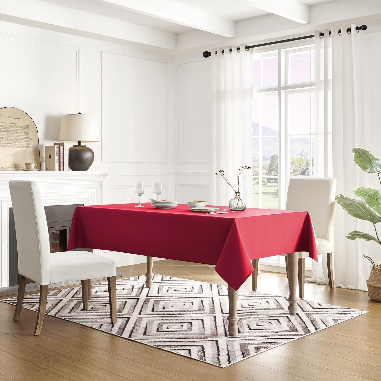 Funda de mesa Veblandy borde cosido elegante para acabado limpio