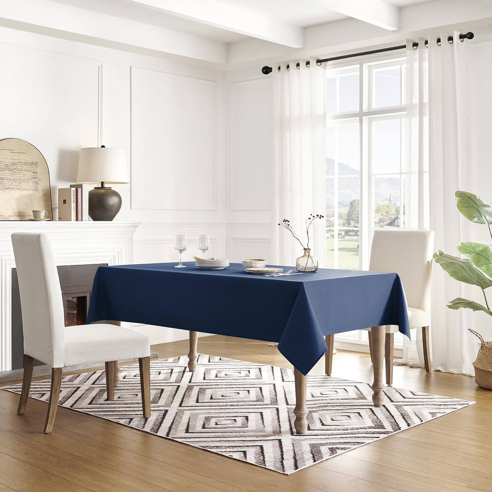 Mantel Veblandy resistente a derrames protege la mesa durante comidas al aire libre.