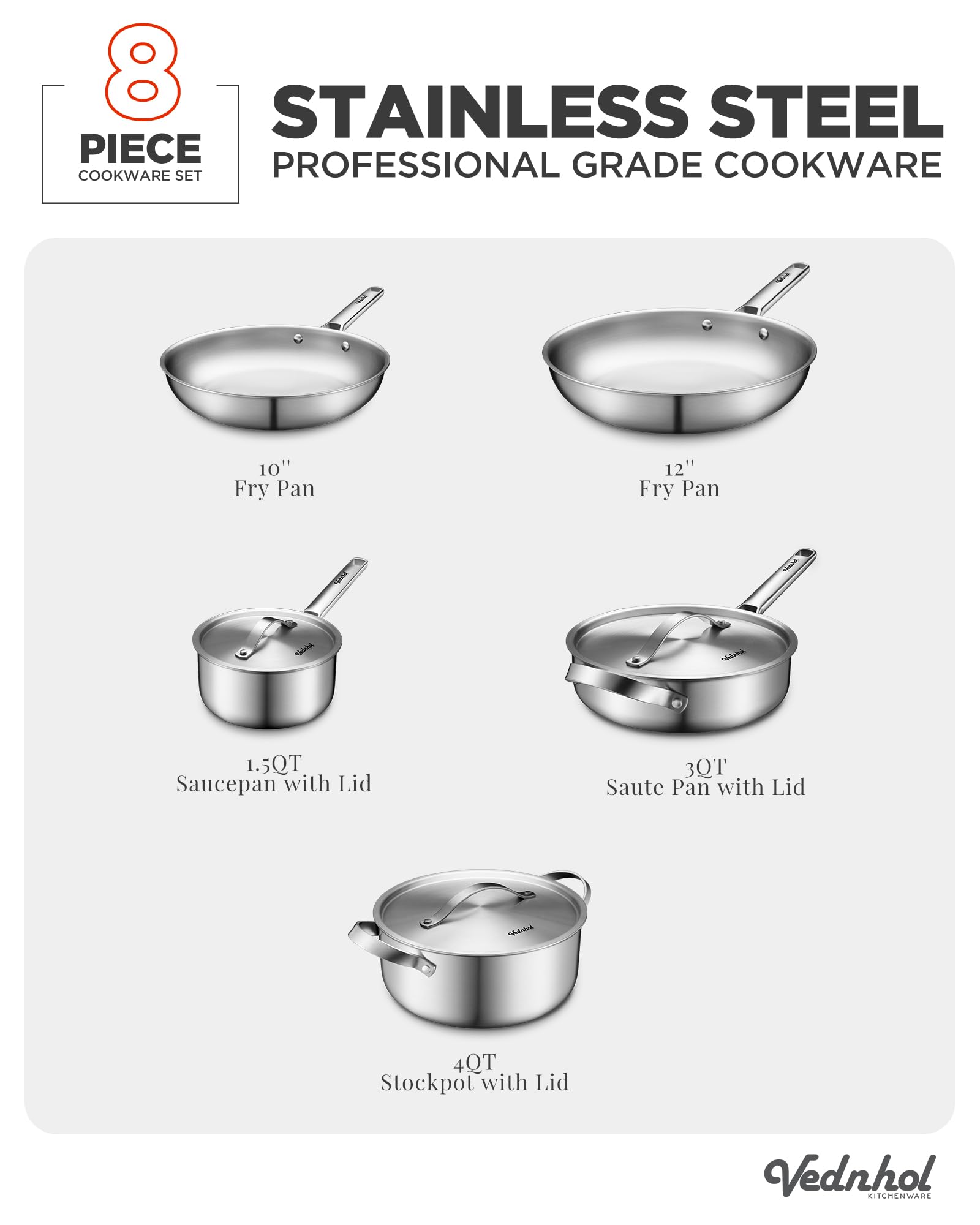 Vednhol sartén 12 pulgadas, perfecta para dorar porciones grandes.