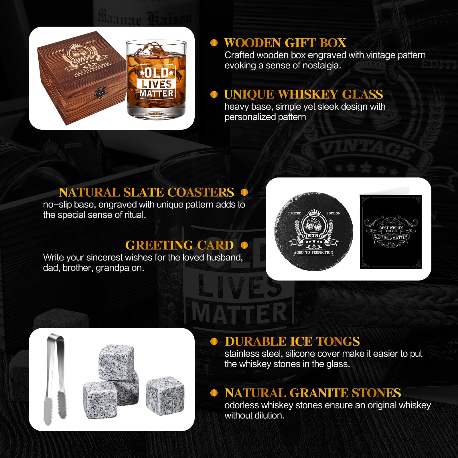 Set regalo de whisky veecom completo, perfecto para sorprender