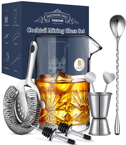 Veecom vaso de mezcla cristal 18 onzas para bebidas equilibradas