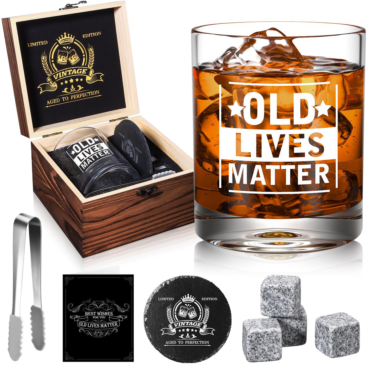Vaso de whisky veecom 12 onzas con grabado para degustación