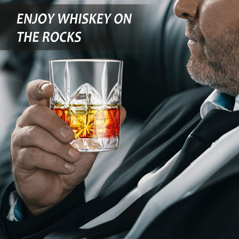 Veecom vaso de whisky cristal vintage con claridad y estilo clásico.