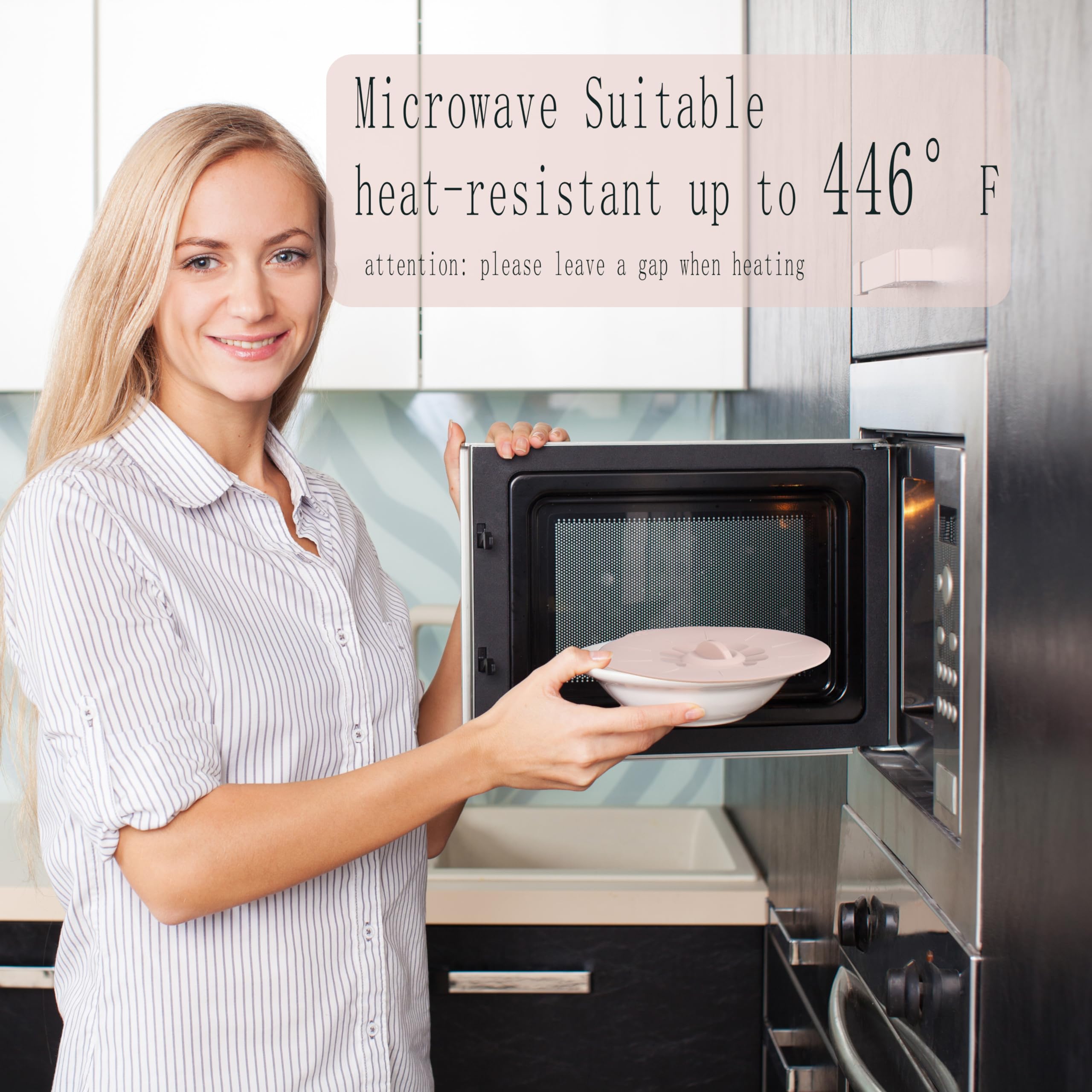 VEELAM tapa de silicona 7-8 pulgadas para sartén, resistente al calor para microondas