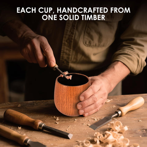 Veelgeluk vaso whisky con grano natural, diseño único que celebra la madera.