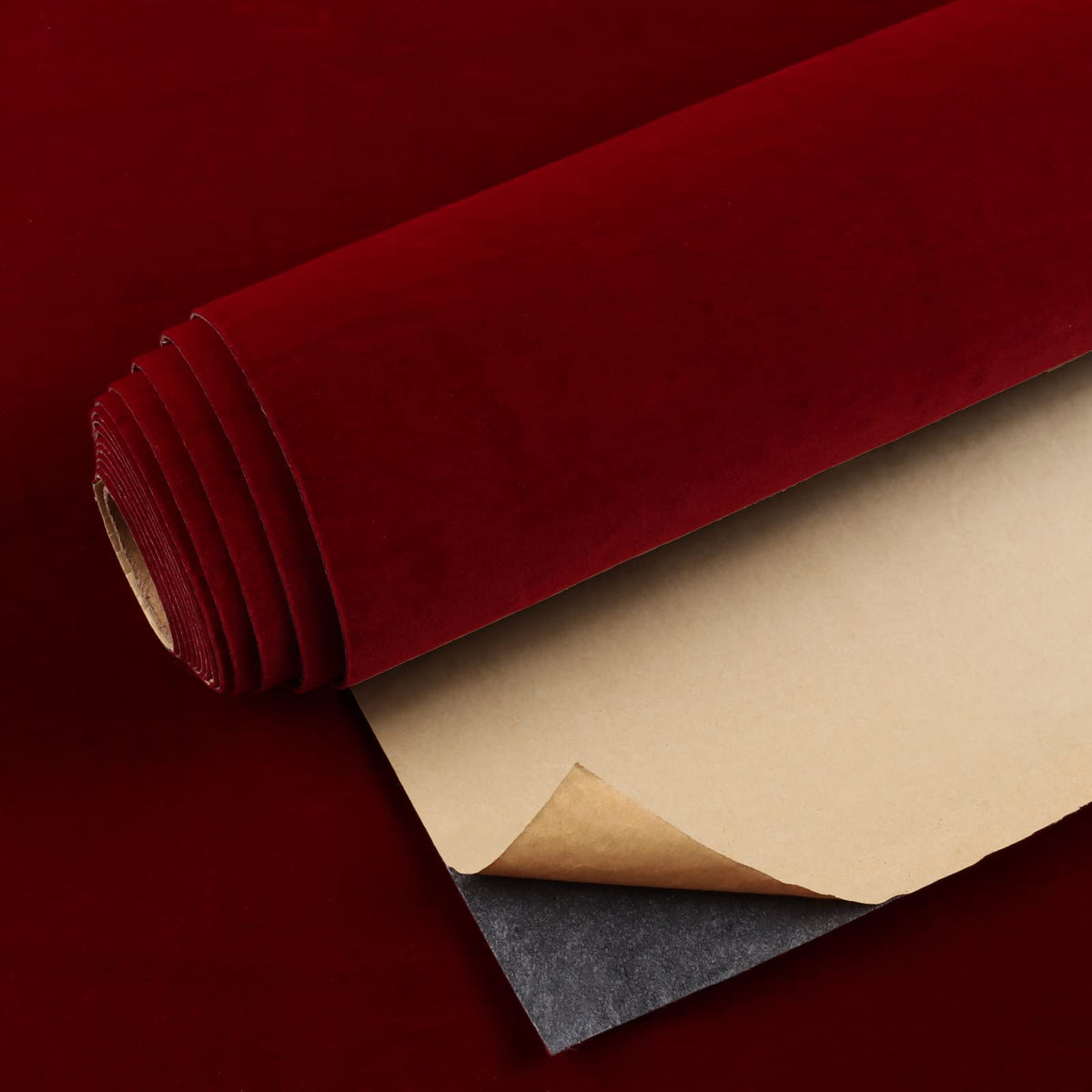 VEELIKE papel adhesivo de terciopelo rojo para forrar superficies con acabado suave