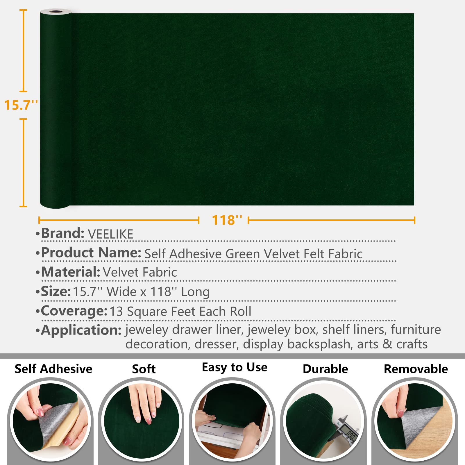 veelike velvet verde fondo de estante: resalta objetos con textura de lujo