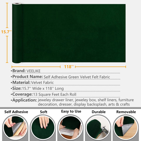 veelike velvet verde fondo de estante: resalta objetos con textura de lujo