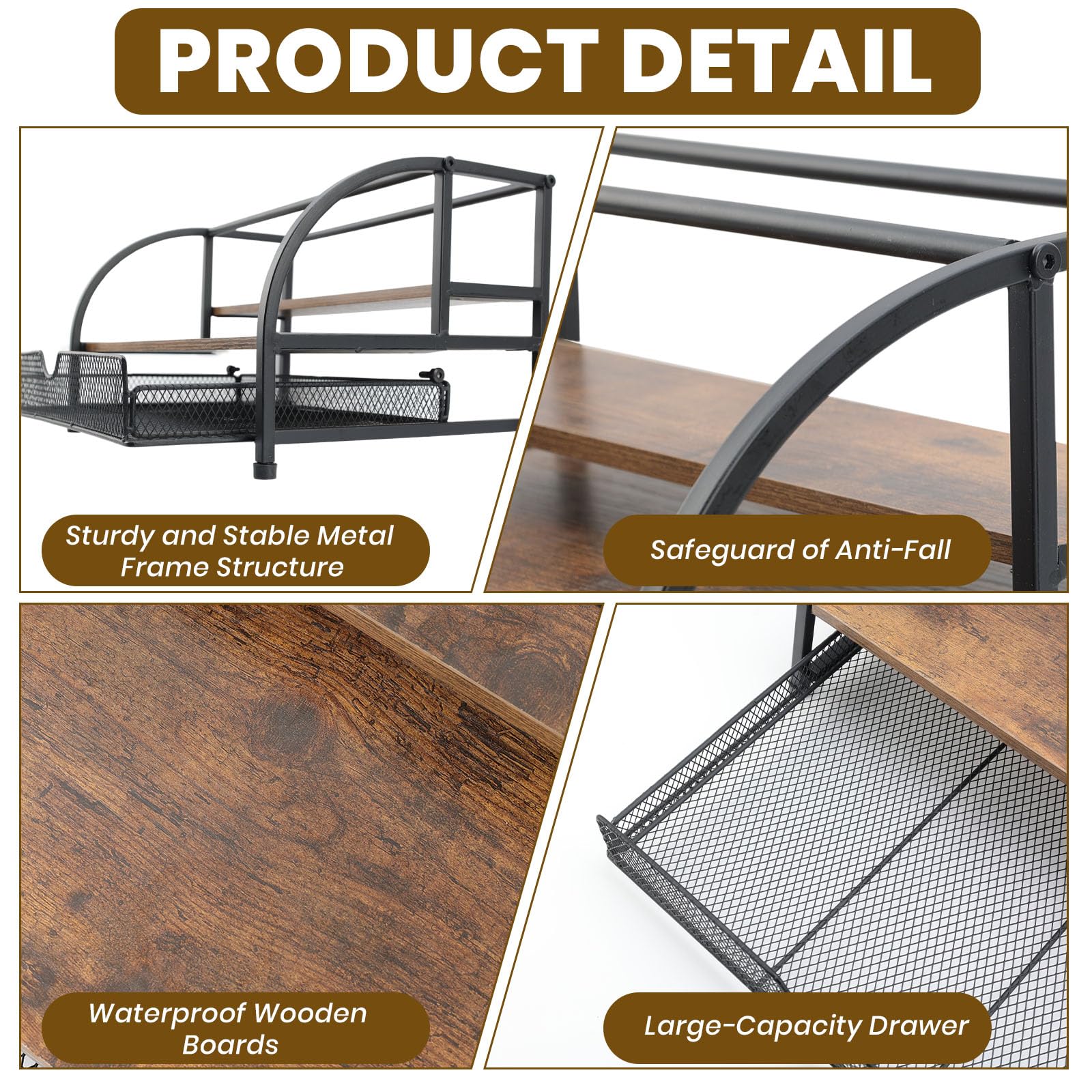 Estructura de metal y madera de Vefix, duradera y estable.