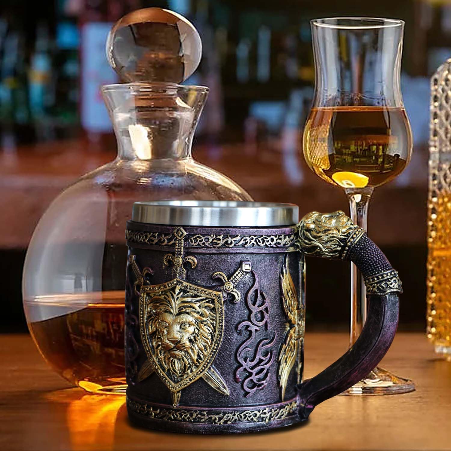 Veflauresi taza grande, capacidad para cerveza y bebidas.