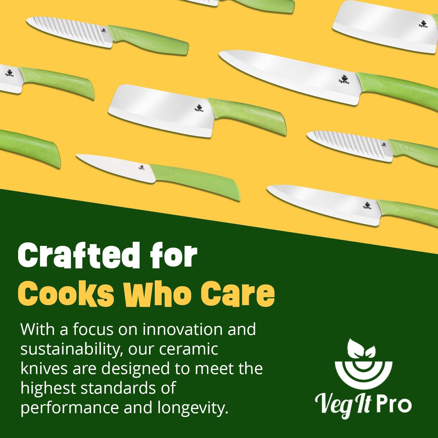 Conjunto VegItPro en acción en la cocina para cortar verduras y frutas con facilidad.