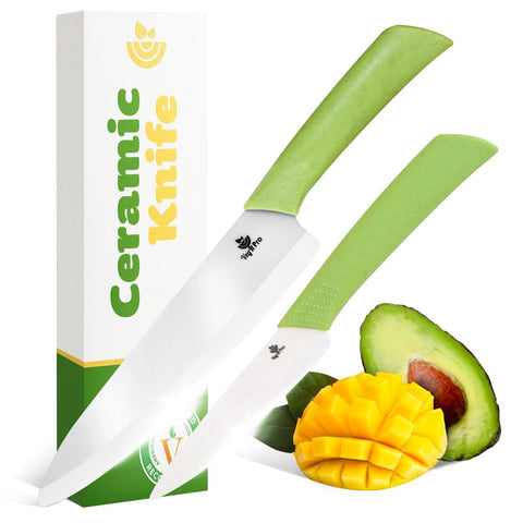 Cuchillo cerámico VegItPro de 6 pulgadas para cortes precisos de verduras y frutas.