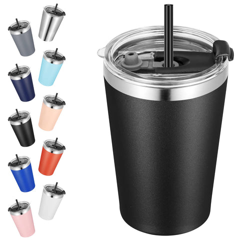 VEGOND Tumbler 12oz con tapa y pajilla, sabor neutro en cada sorbo.