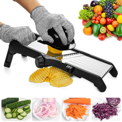 Mandolina VEKAYA para cortar verduras con grosor ajustable y seguridad